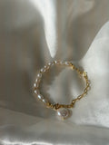 Hybrid-Armband Perlen & Gold